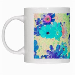 Cosmos Flowers Blue White Mugs by DinkovaArt