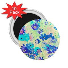 Cosmos Flowers Blue 2 25  Magnets (10 Pack)  by DinkovaArt