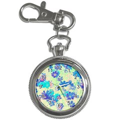 Cosmos Flowers Blue Key Chain Watches by DinkovaArt