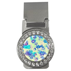 Cosmos Flowers Blue Money Clips (cz)  by DinkovaArt