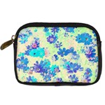 Cosmos Flowers blue Digital Camera Leather Case Front