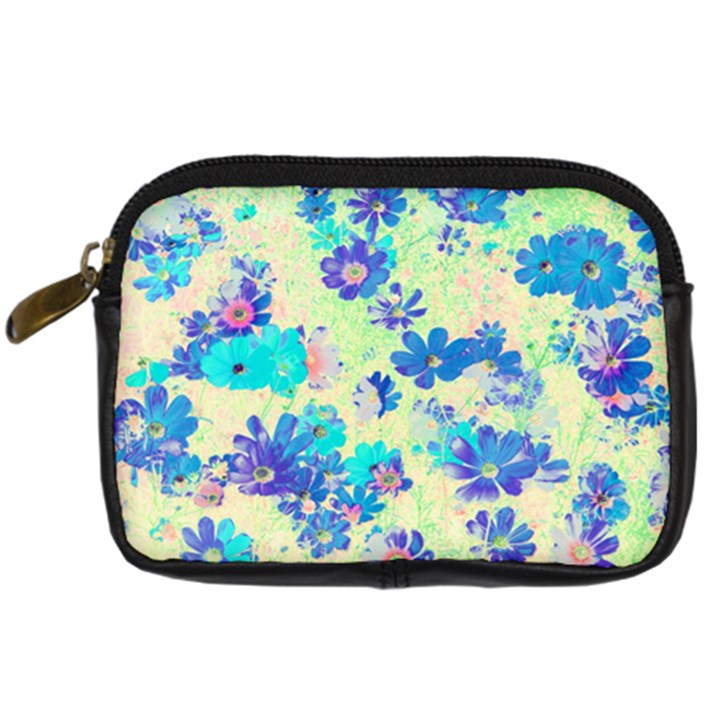 Cosmos Flowers blue Digital Camera Leather Case