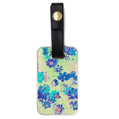 Cosmos Flowers Blue Luggage Tag (one Side) by DinkovaArt