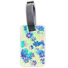 Cosmos Flowers Blue Luggage Tag (two Sides) by DinkovaArt