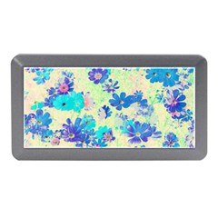 Cosmos Flowers Blue Memory Card Reader (mini) by DinkovaArt