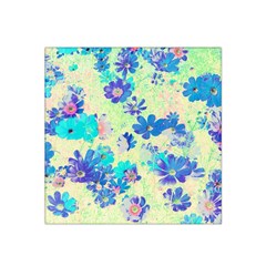 Cosmos Flowers Blue Satin Bandana Scarf by DinkovaArt