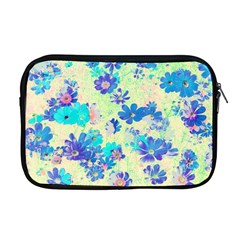 Cosmos Flowers Blue Apple Macbook Pro 17  Zipper Case by DinkovaArt