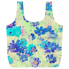 Cosmos Flowers Blue Full Print Recycle Bag (xxxl) by DinkovaArt