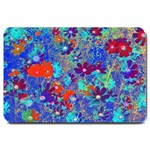 Cosmos Flowers Blue Red Large Doormat  30 x20  Door Mat