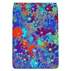 Cosmos Flowers Blue Red Removable Flap Cover (l) by DinkovaArt