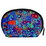 Cosmos Flowers Blue Red Accessory Pouch (Large) Back