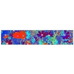 Cosmos Flowers Blue Red Small Flano Scarf Front