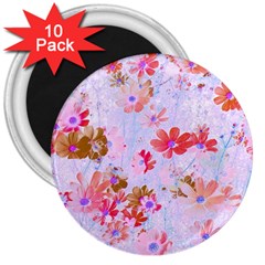 Cosmos Flowers Pink 3  Magnets (10 Pack)  by DinkovaArt