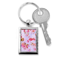 Cosmos Flowers Pink Key Chain (rectangle) by DinkovaArt