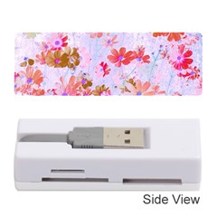 Cosmos Flowers Pink Memory Card Reader (stick) by DinkovaArt