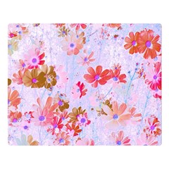 Cosmos Flowers Pink Double Sided Flano Blanket (large)  by DinkovaArt