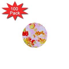 Cosmos Flowers Orange 1  Mini Buttons (100 Pack)  by DinkovaArt