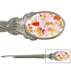 Cosmos Flowers Orange Letter Opener by DinkovaArt