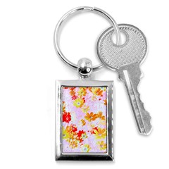 Cosmos Flowers Orange Key Chain (rectangle) by DinkovaArt