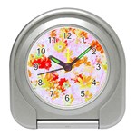 cosmos flowers orange Travel Alarm Clock Front