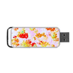 Cosmos Flowers Orange Portable Usb Flash (two Sides) by DinkovaArt