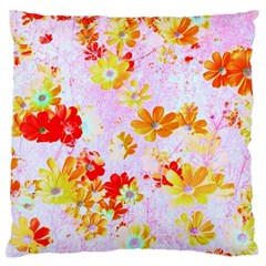 Cosmos Flowers Orange Standard Flano Cushion Case (one Side) by DinkovaArt