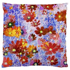 Cosmos Flowers Brown Large Cushion Case (two Sides)