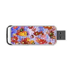 Cosmos Flowers Brown Portable Usb Flash (one Side) by DinkovaArt