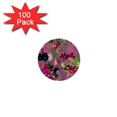 Cosmos Flowers Dark Red 1  Mini Buttons (100 Pack)  by DinkovaArt