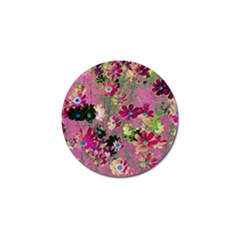 Cosmos Flowers Dark Red Golf Ball Marker by DinkovaArt