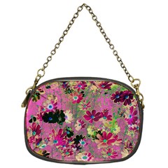 Cosmos Flowers Dark Red Chain Purse (one Side)