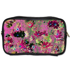 Cosmos Flowers Dark Red Toiletries Bag (two Sides) by DinkovaArt