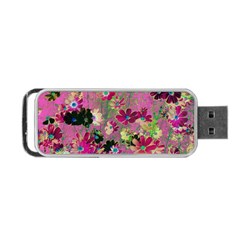 Cosmos Flowers Dark Red Portable Usb Flash (two Sides) by DinkovaArt