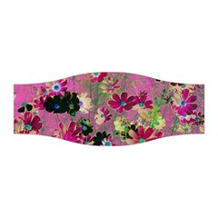 Cosmos Flowers Dark Red Stretchable Headband by DinkovaArt