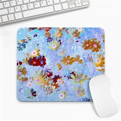 Cosmos Flowers Ligh Blue Large Mousepads by DinkovaArt