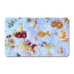 Cosmos Flowers Ligh Blue Magnet (rectangular) by DinkovaArt