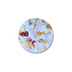 Cosmos Flowers Ligh Blue Golf Ball Marker by DinkovaArt