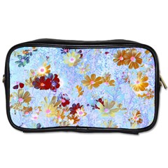 Cosmos Flowers Ligh Blue Toiletries Bag (two Sides) by DinkovaArt