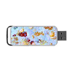 Cosmos Flowers Ligh Blue Portable Usb Flash (one Side) by DinkovaArt