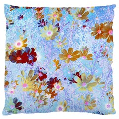 Cosmos Flowers Ligh Blue Standard Flano Cushion Case (two Sides) by DinkovaArt