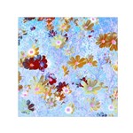 Cosmos Flowers Ligh Blue Small Satin Scarf (Square) Front