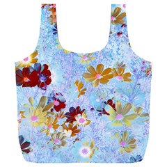 Cosmos Flowers Ligh Blue Full Print Recycle Bag (xxl) by DinkovaArt