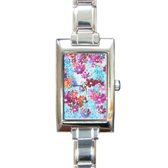 Cosmos Flowers Rectangle Italian Charm Watch