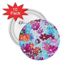 Cosmos Flowers 2.25  Buttons (10 pack) 