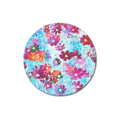 Cosmos Flowers Magnet 3  (round) by DinkovaArt