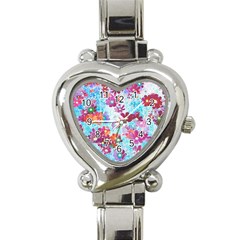 Cosmos Flowers Heart Italian Charm Watch