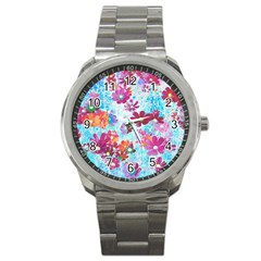 Cosmos Flowers Sport Metal Watch