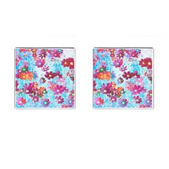 Cosmos Flowers Cufflinks (Square)