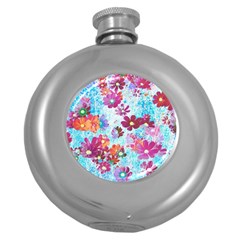 Cosmos Flowers Round Hip Flask (5 oz)