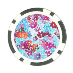 Cosmos Flowers Poker Chip Card Guard